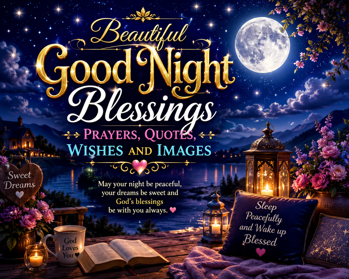 Beautiful Good Night Blessings, Prayers, Quotes, Wishes and Images