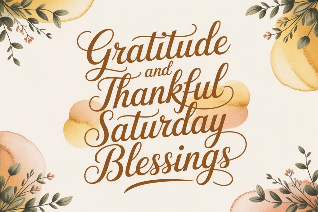 Gratitude and Thankful Saturday Blessings