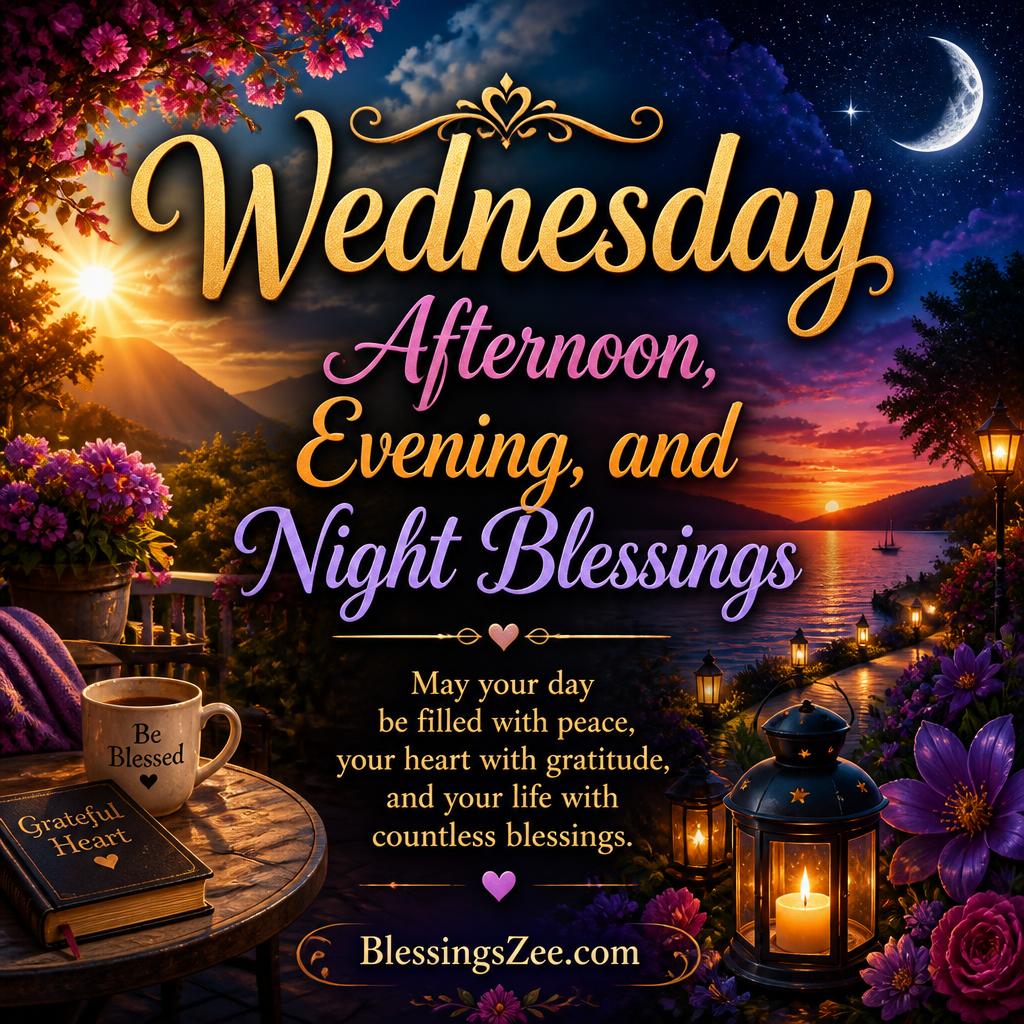 Wednesday Afternoon, Evening, and Night Blessings