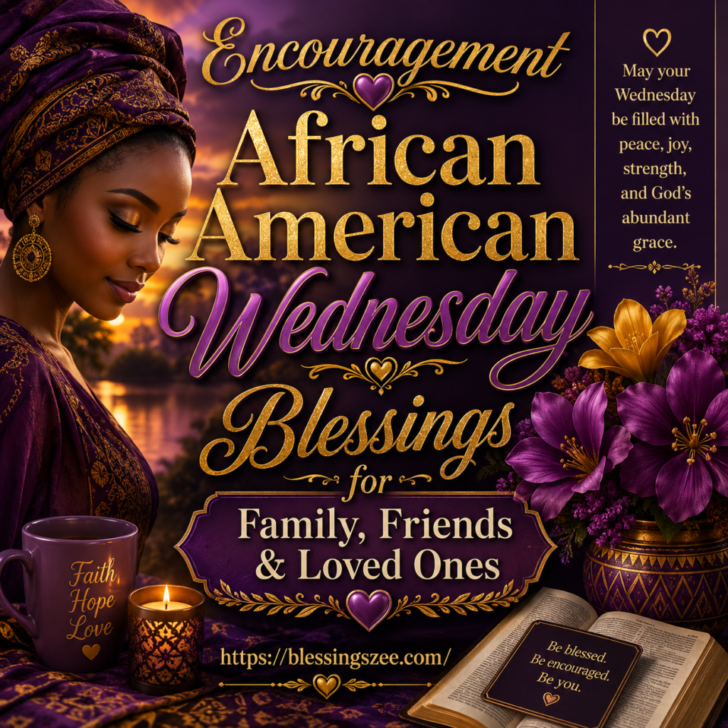 Encouragement African American Wednesday Blessings for Family, Friends & Loved Ones