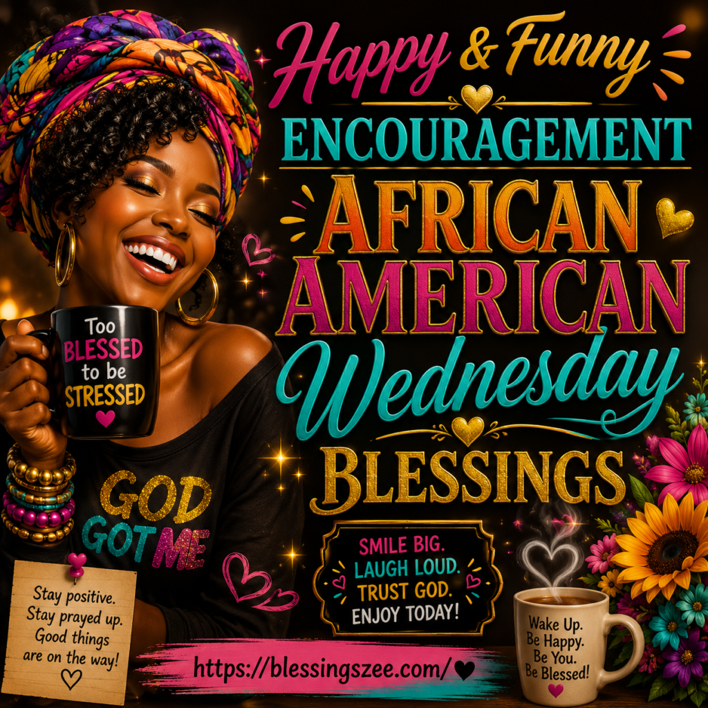 Happy & Funny Encouragement African American Wednesday Blessings