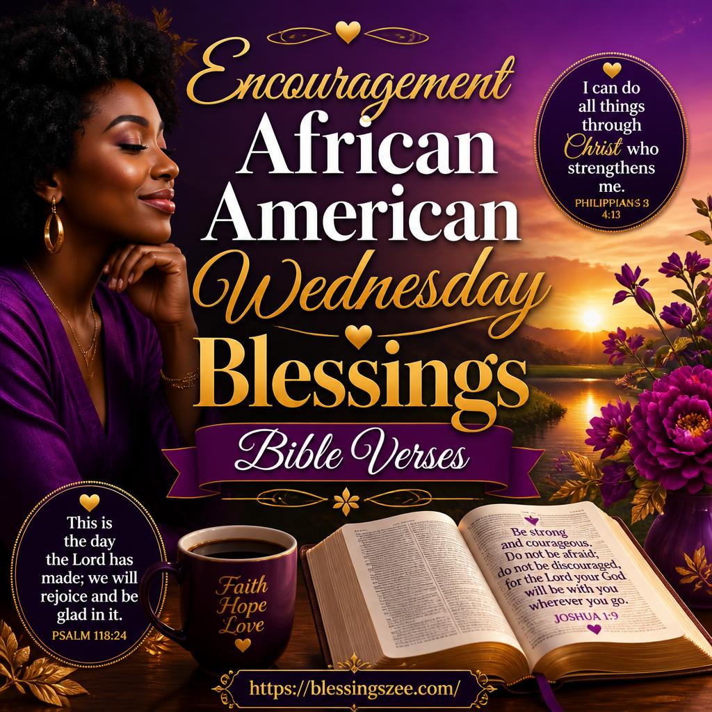 Encouragement African American Wednesday Blessings Bible Verses