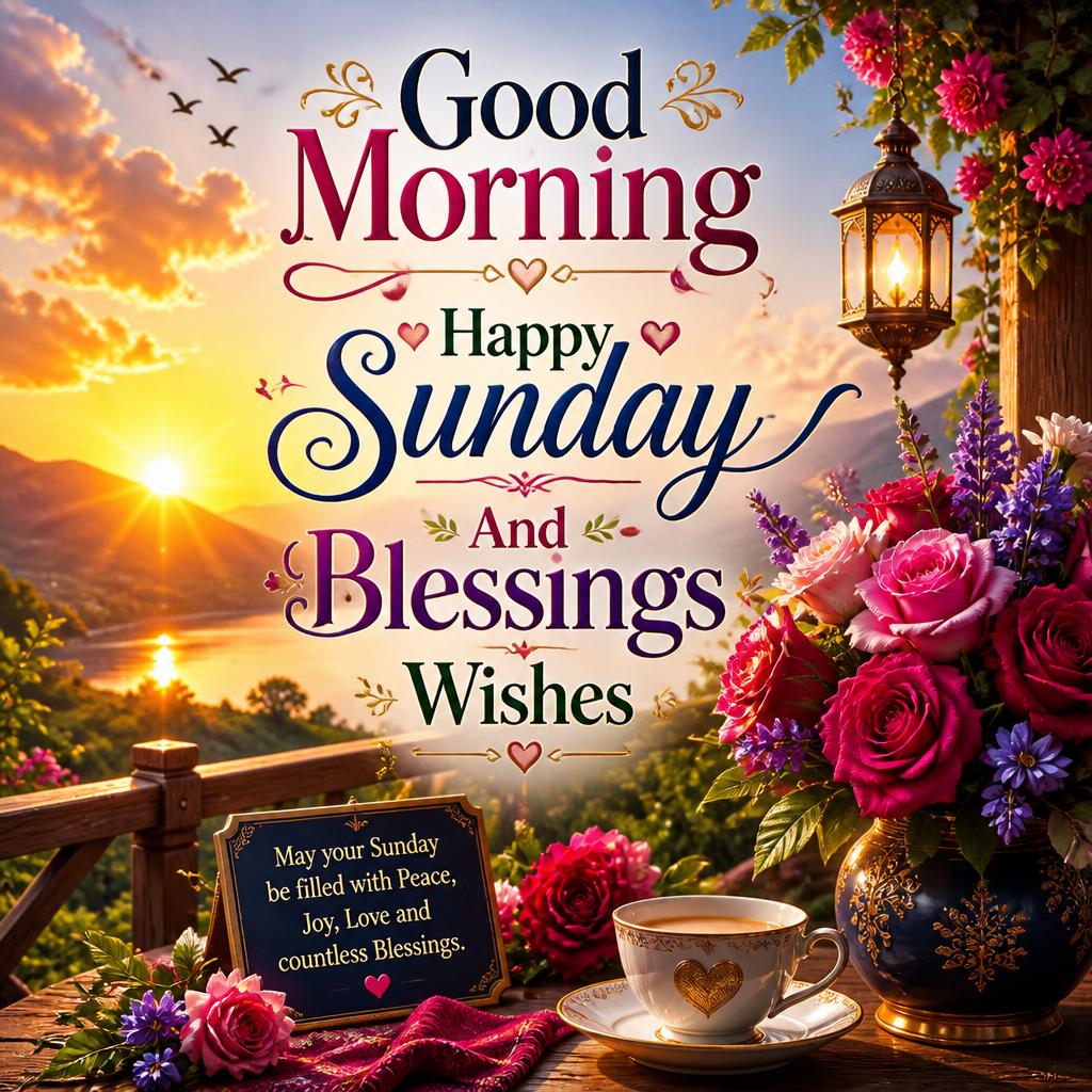 Good Morning Happy Sunday And Blessings Wishes