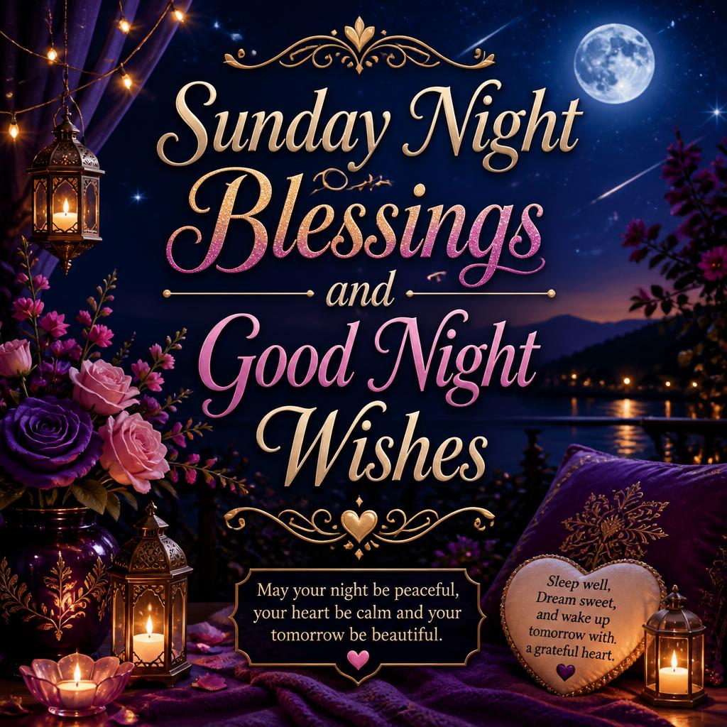 Sunday Night Blessings and Good Night Wishes
