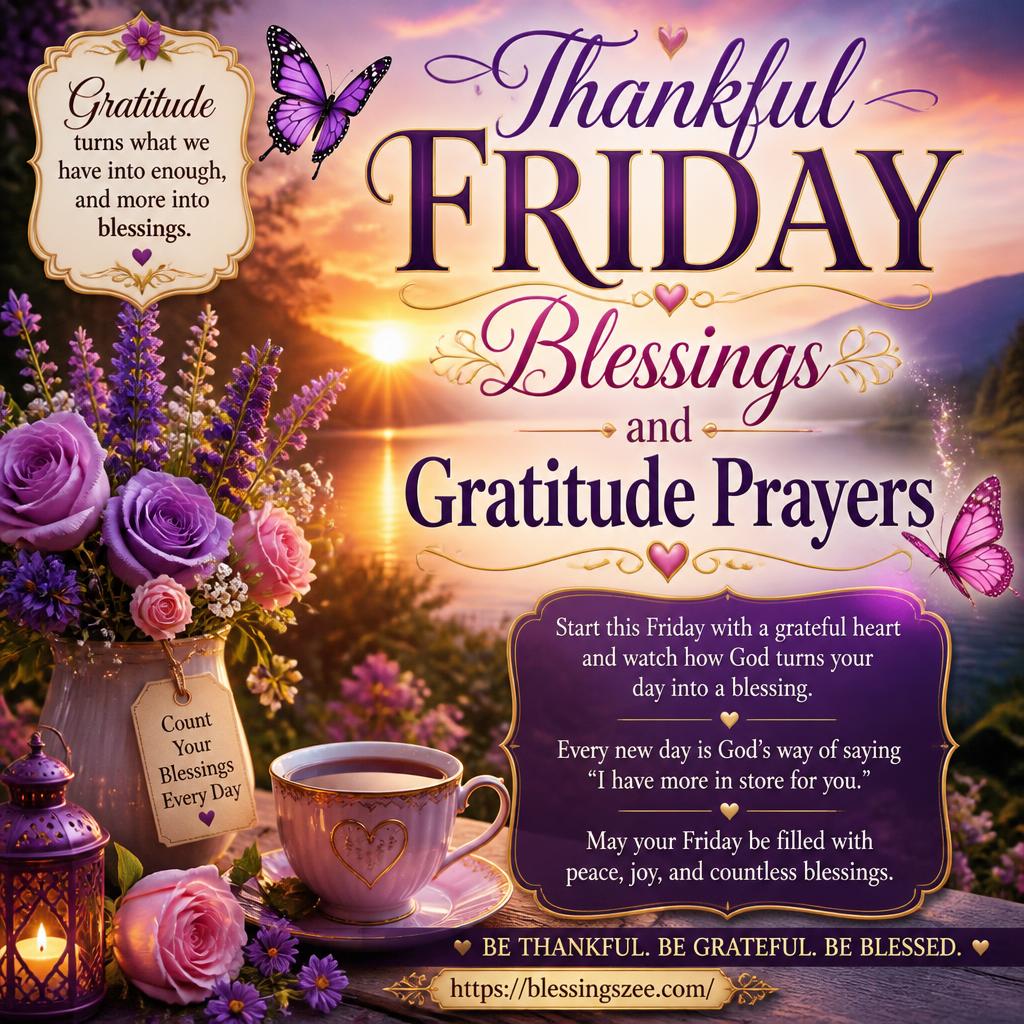 Thankful Friday Blessings and Gratitude Prayers