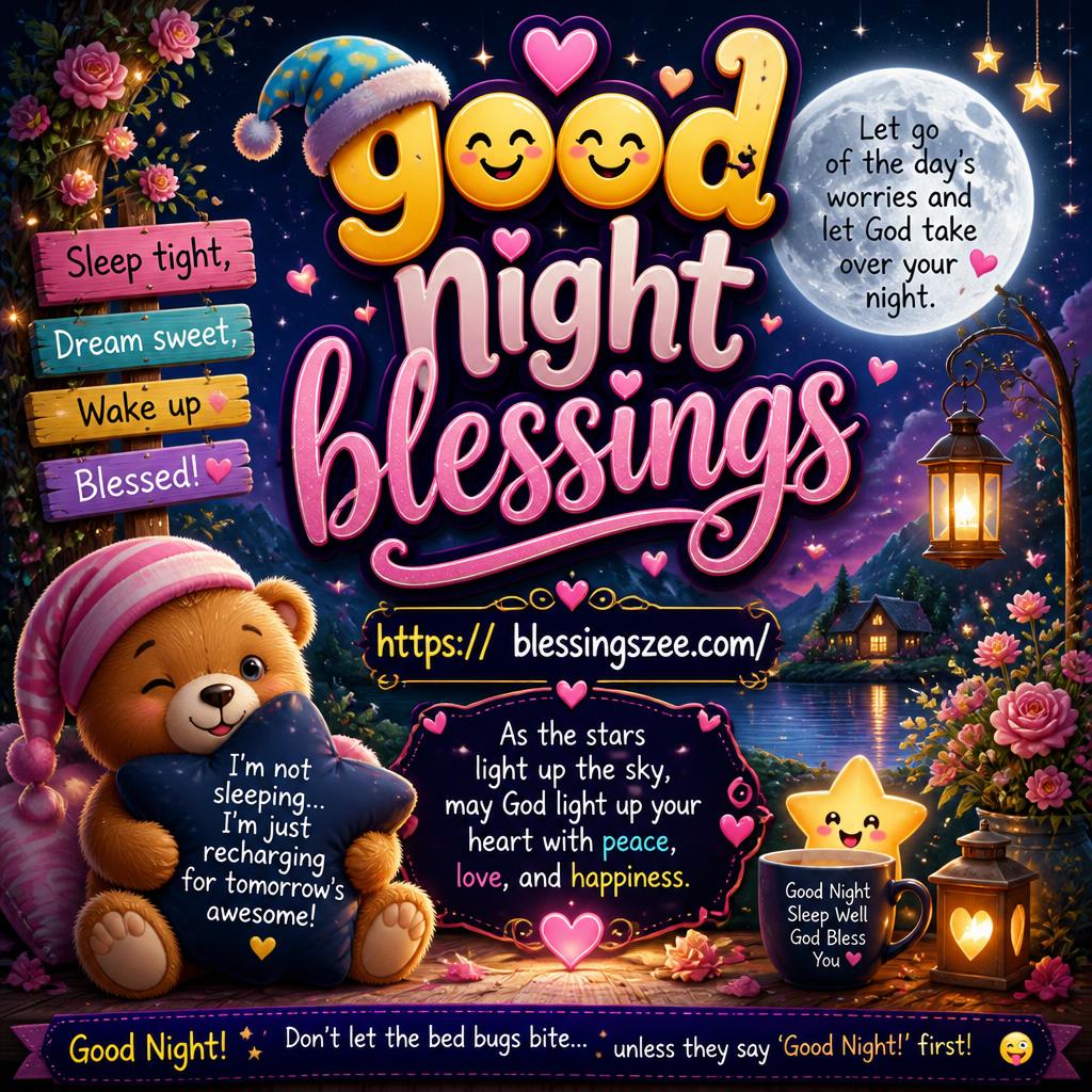 Good Night Blessings Images With Blessings