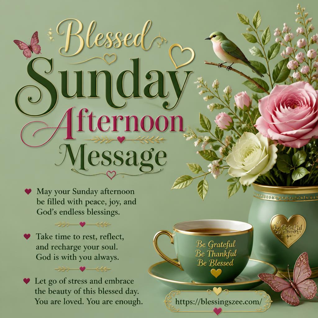 Blessed Sunday Afternoon Message