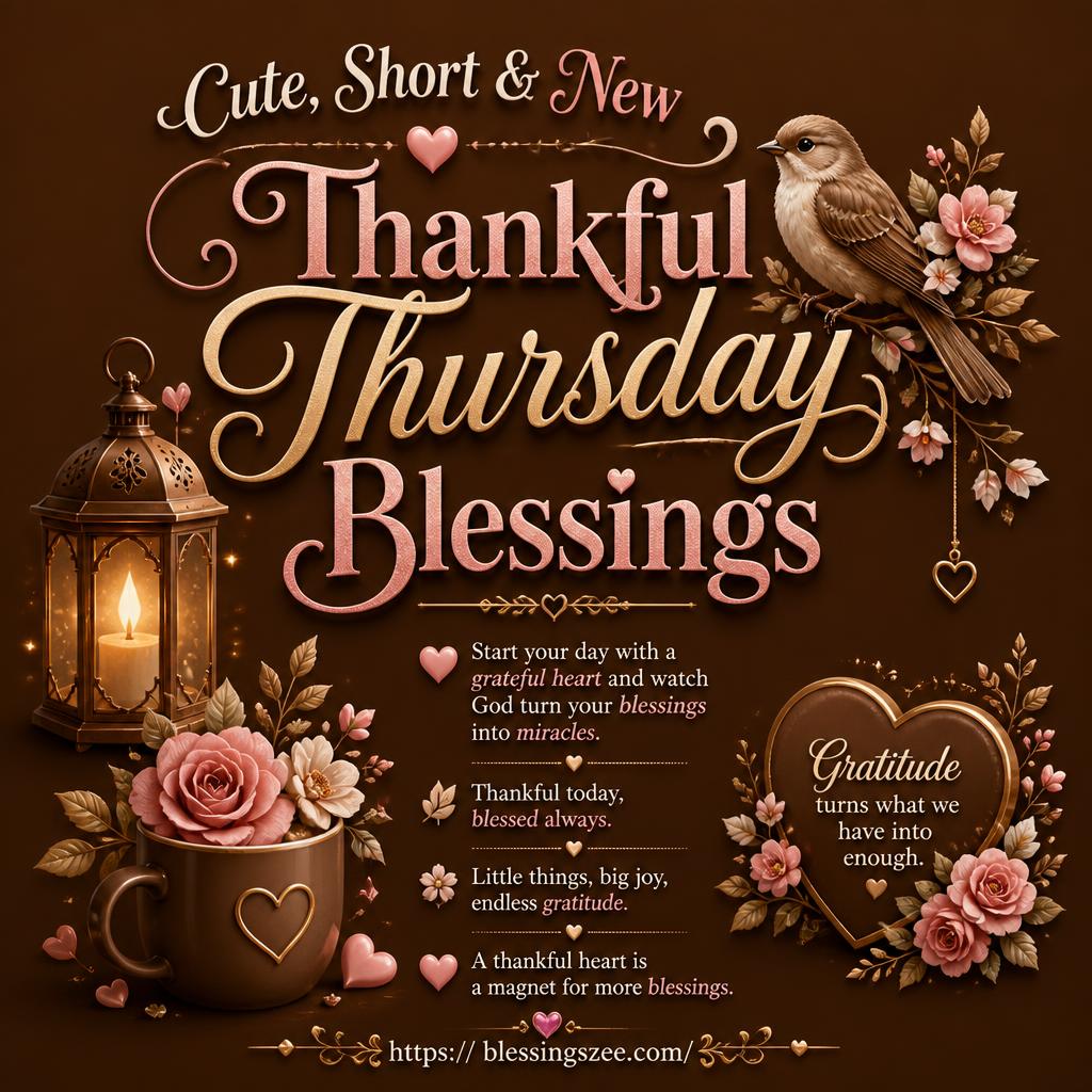 Cute, Short & New Thankful Thursday Blessings
