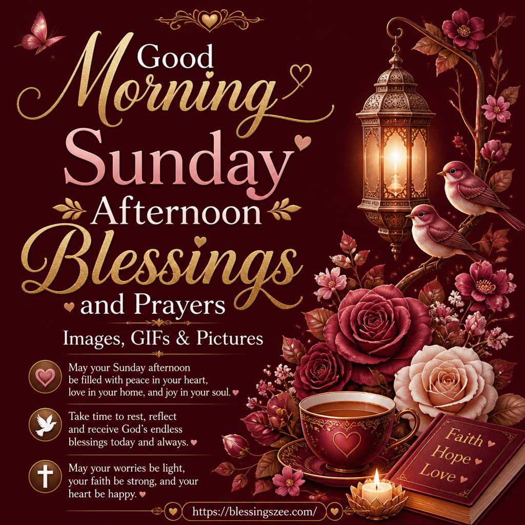 Good Morning Sunday Afternoon Blessings and Prayers Images, GIFs & Pictures