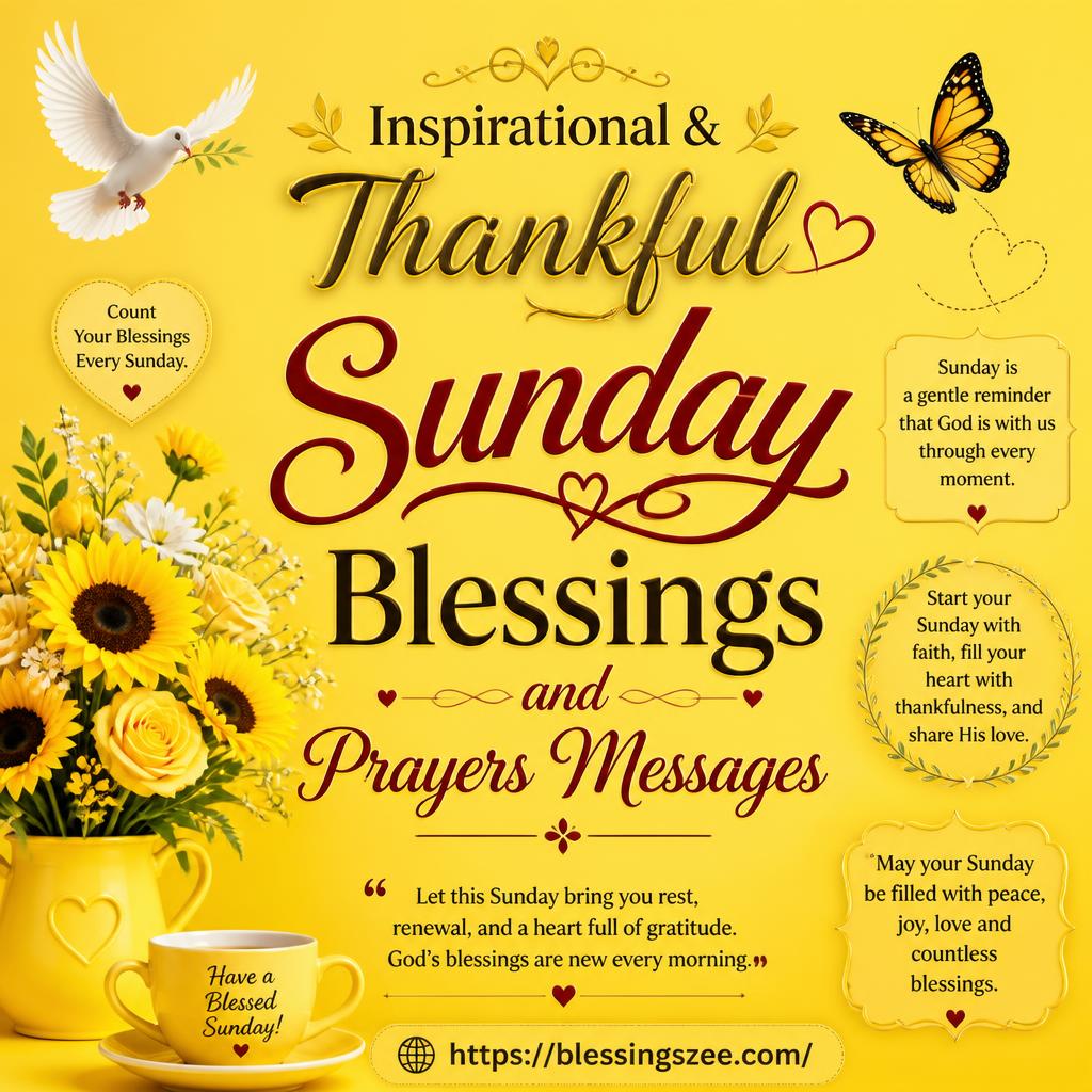Inspirational & Thankful Sunday Blessings and Prayers Messages