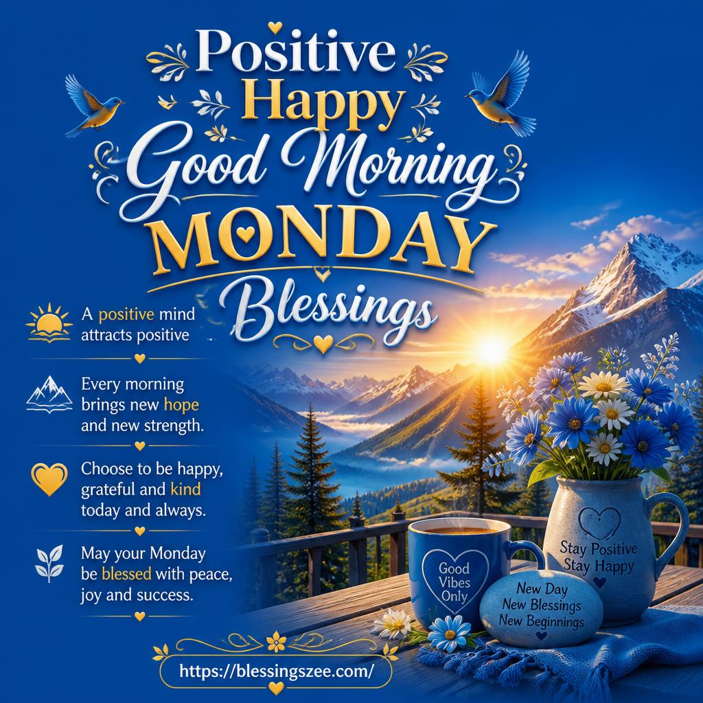 Positive Happy Good Morning Monday Blessings