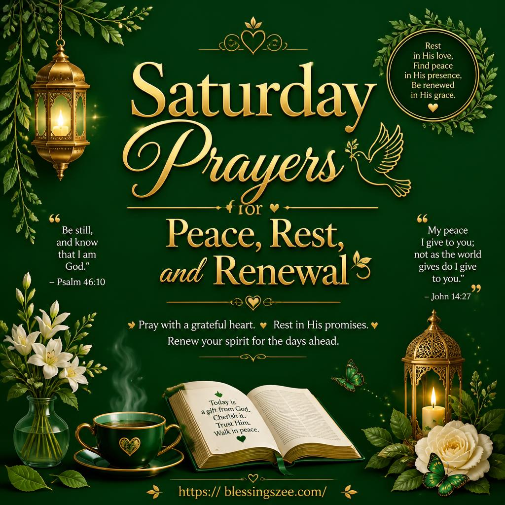 Saturday Prayers for Peace, Rest, and Renewal