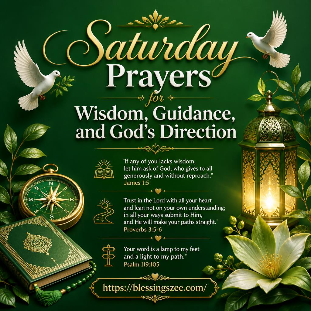 Saturday Prayers for Wisdom, Guidance, and God's Direction