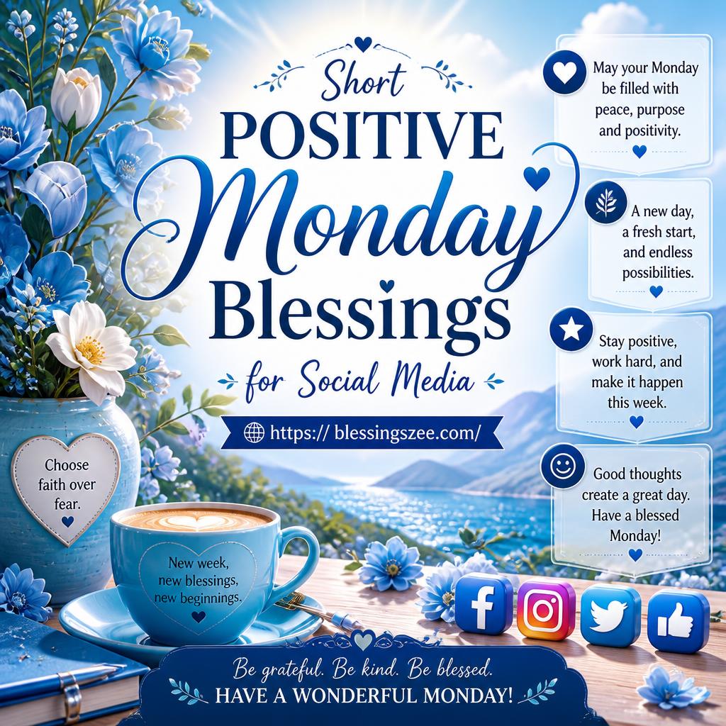 Short Positive Monday Blessings for Social Media