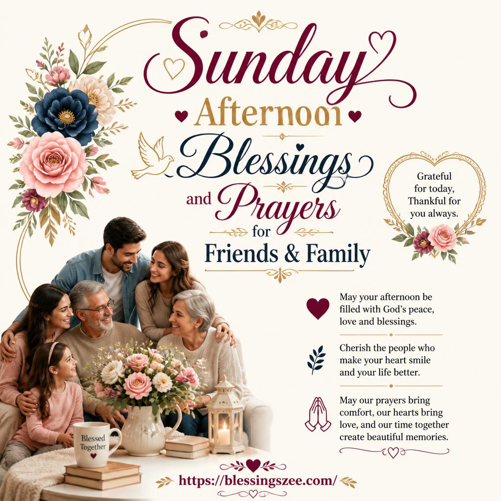 Sunday Afternoon Blessings and Prayers for Friends & Family
