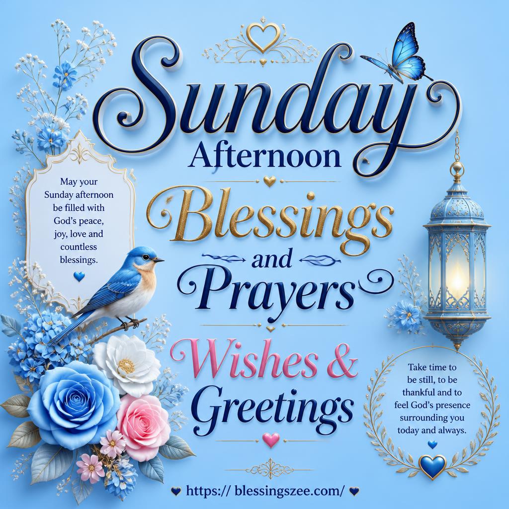 Sunday Afternoon Blessings and Prayers Wishes & Greetings