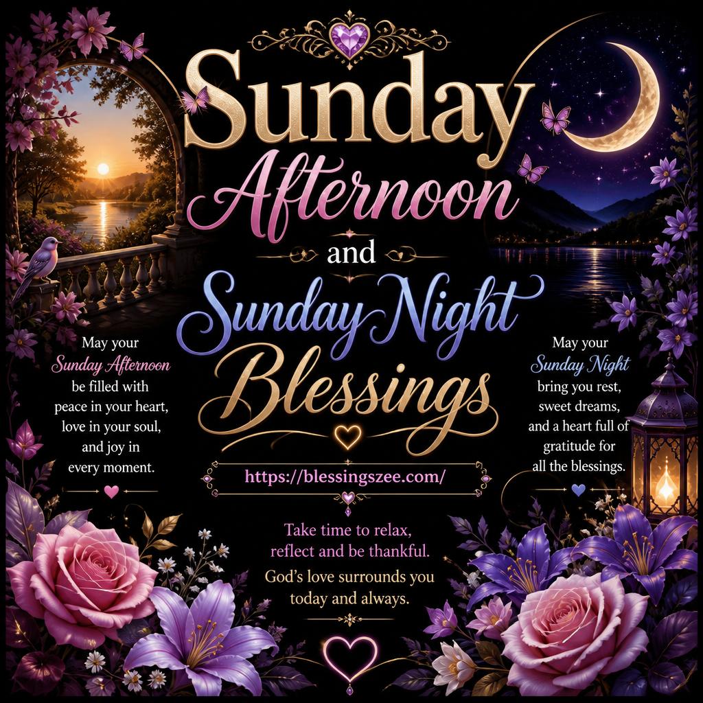 Sunday Afternoon and Sunday Night Blessings