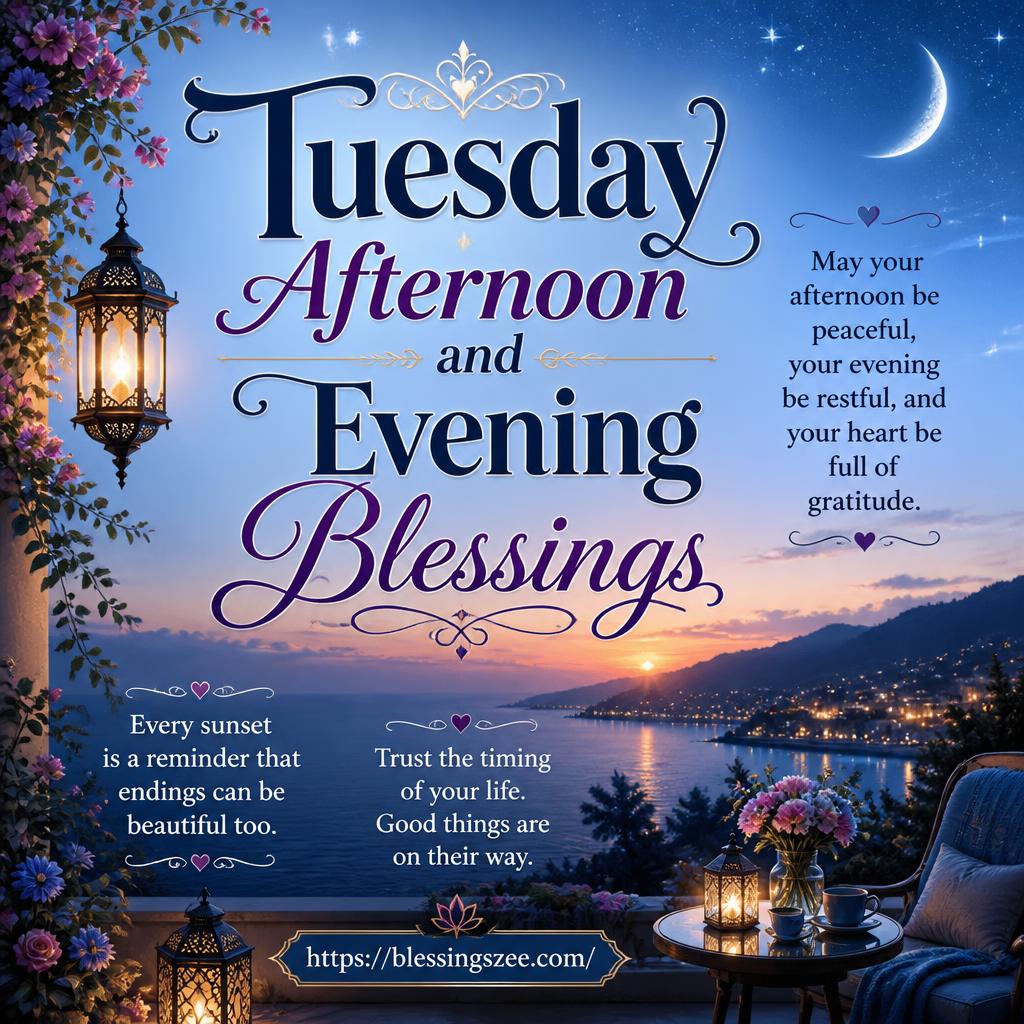 Tuesday Afternoon and Evening Blessings