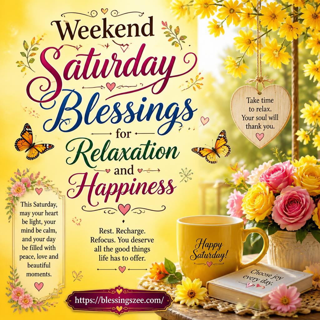 Weekend Saturday Blessings for Relaxation and Happiness