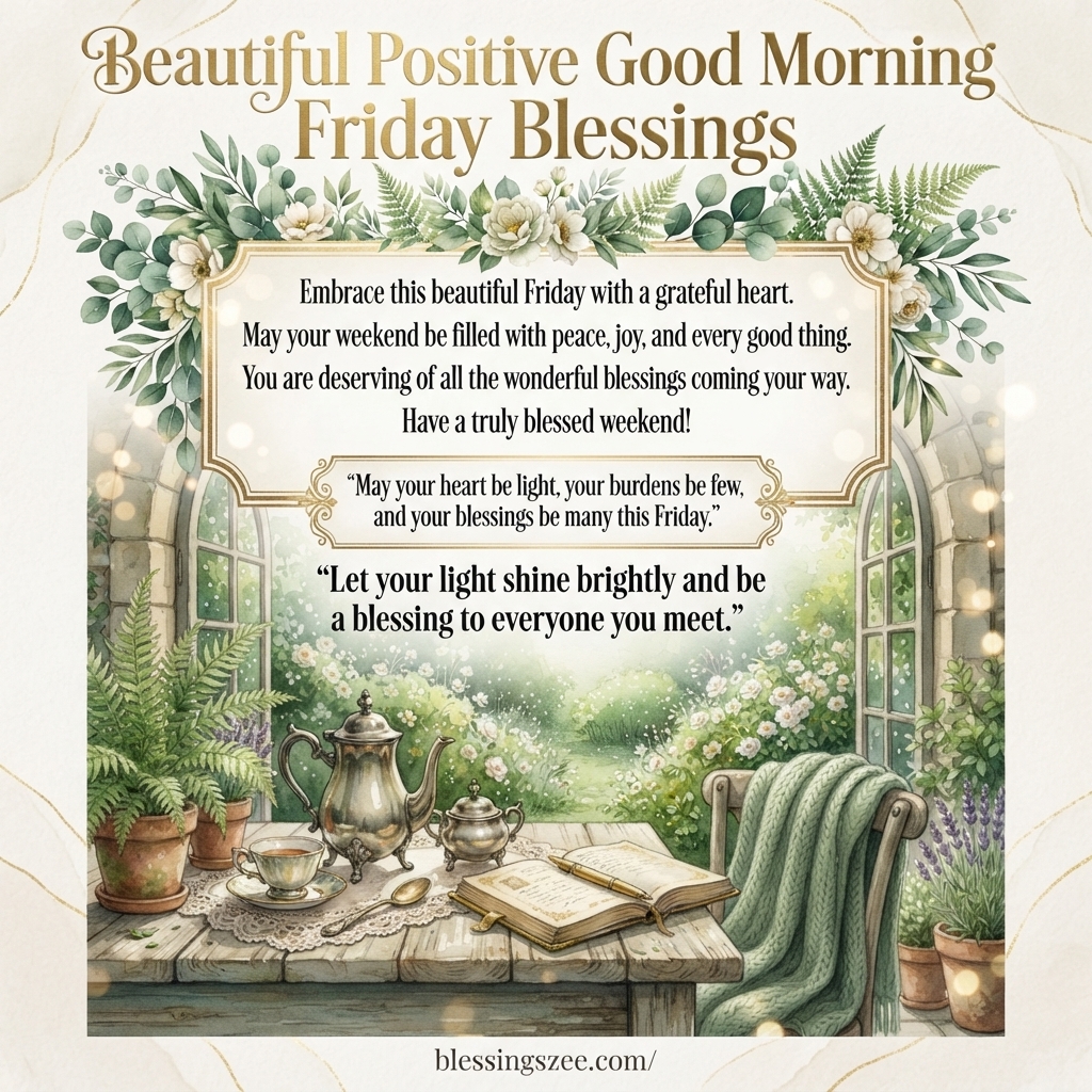 Beautiful Positive Good Morning Friday Blessings