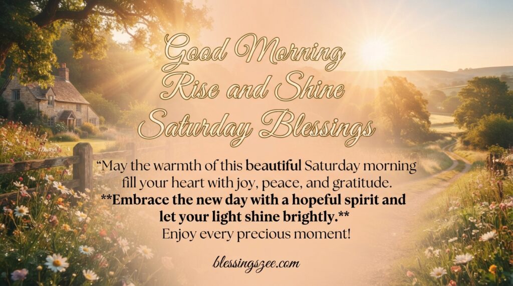 Good Morning Rise and Shine Saturday Blessings