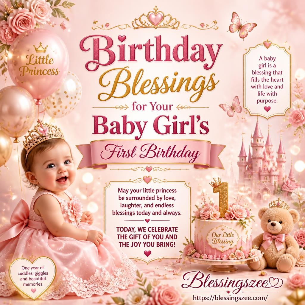 Birthday Blessings for Your Baby Girl's First Birthday