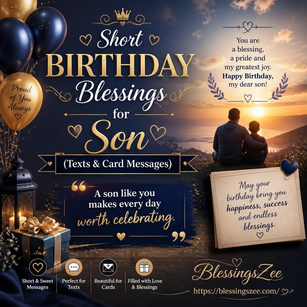 Short Birthday Blessings for Son (Texts & Card Messages)