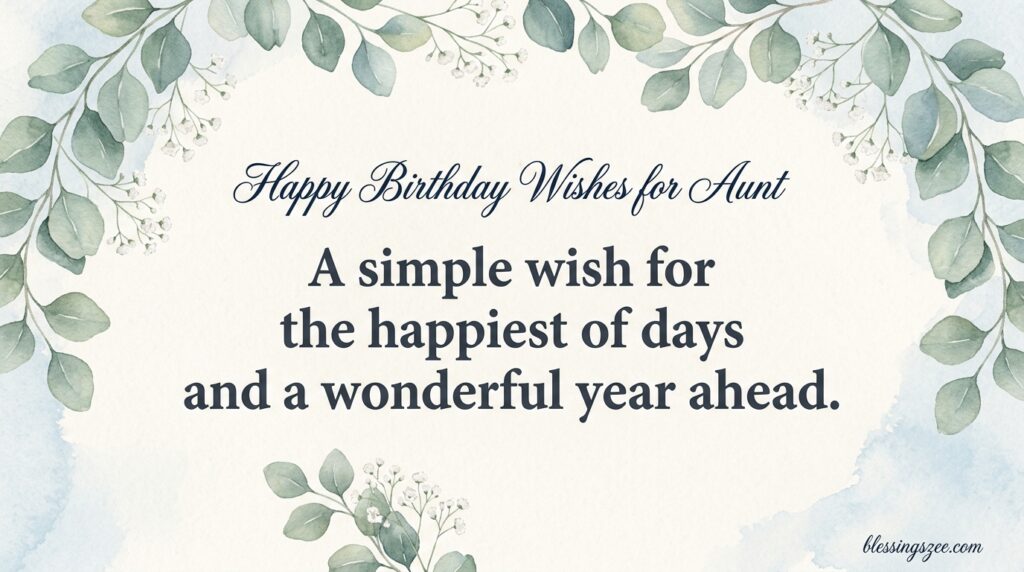 Happy Birthday Wishes for Aunt (Classic & Simple)