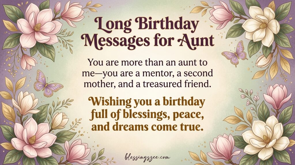 Long Birthday Messages for Aunt