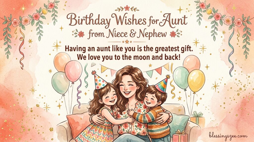 Birthday Wishes for Aunt from Niece & Nephew