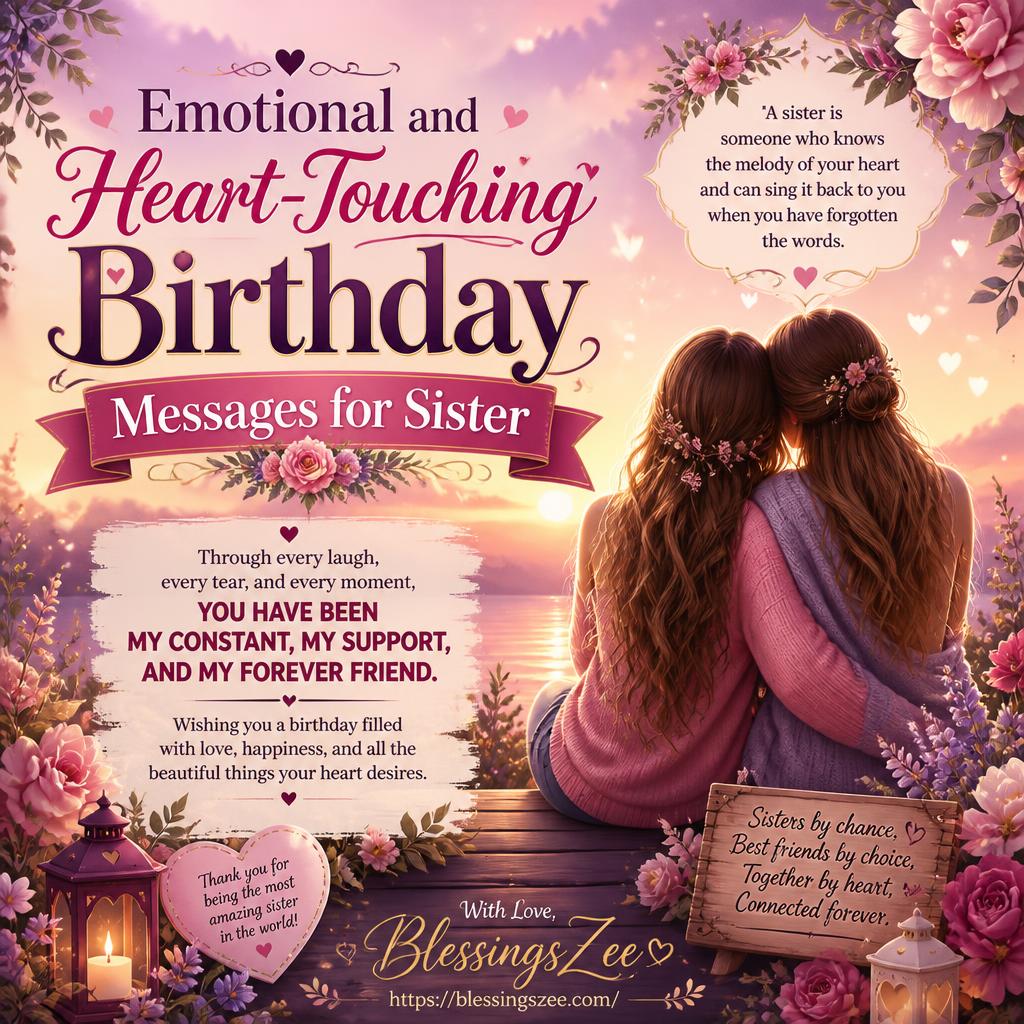 Emotional and Heart-Touching Birthday Messages for Sister